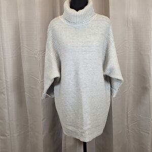Lumiere Oversized Gray Turtleneck Sweater Dress Medium